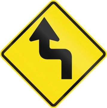 Reverse Curve First To Left In Chile Stock Illustration