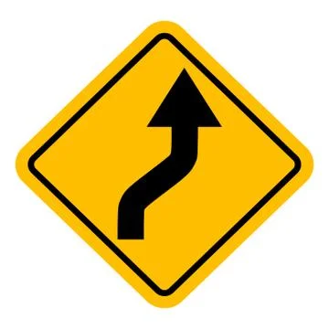 Reverse curve traffic sign vector background Stock Illustration