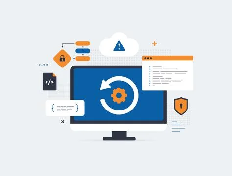 Reverse engineering code analysis security threat detection capturing code Stockillustratie