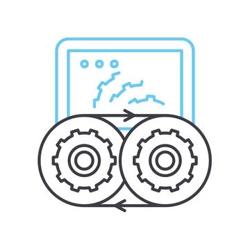 Reverse engineering line icon, outline symbol, vector illustration, concept sign Illustrazione stock