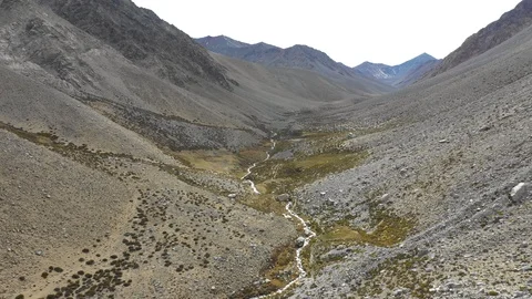 Reverse flight view in Andes Mountains scenery an awe rugged landscape 스톡 동영상 125448368