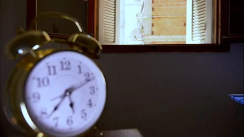 Reverse golden  analog Clock Isolated with Running Time Passing Fast. Stock Footage 336718239