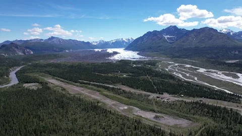 Reverse on Green Valley in Alaska Stock Footage 217849042