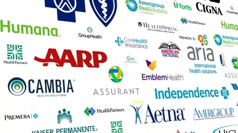 *REVERSE* Health Insurance Logo Loop Video stock 49283660