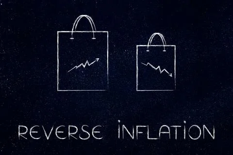 Reverse Inflation and fix the cost of living concept, shopping bags with ar.. Stock Photos