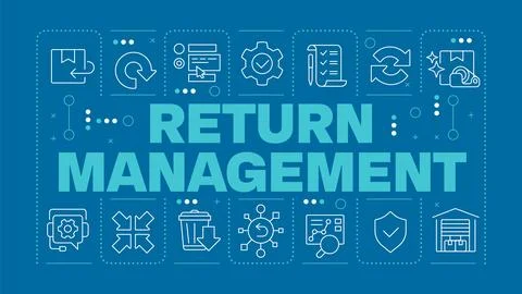 Reverse logistics blue word concept 库存插图