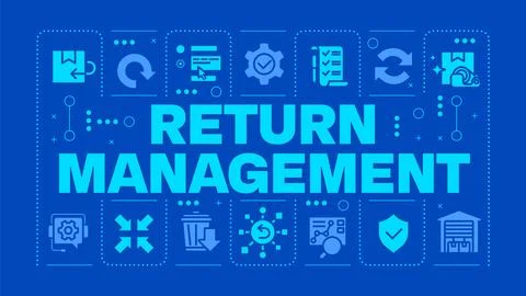 Reverse logistics dark blue word concept Stock Illustration