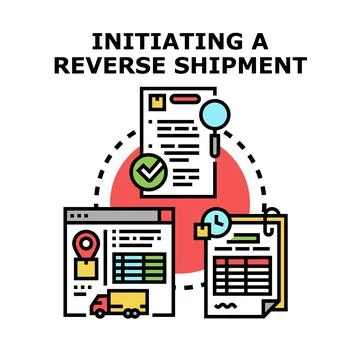 Reverse logistics management process initiating product returns Stock Illustration