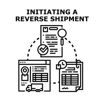Reverse logistics management process initiating product returns Stock Illustration