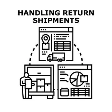 Reverse logistics management processing return shipments vector concept Stock Illustration