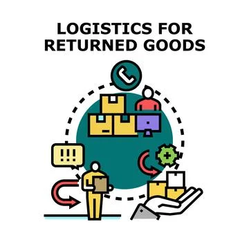 Reverse logistics process managing returned goods circulation Stock Illustration