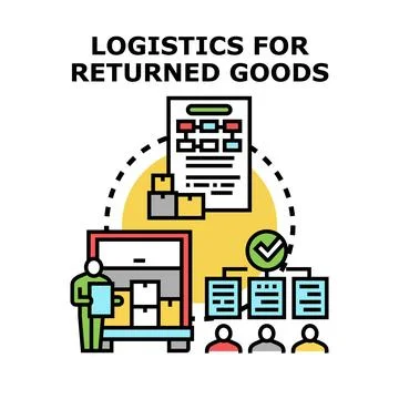 Reverse logistics for returned goods management concept Stock Illustration