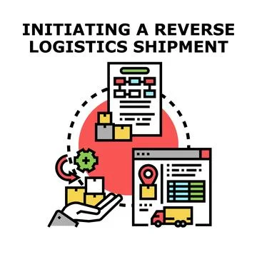Reverse logistics shipment concept returning goods Stock Illustration