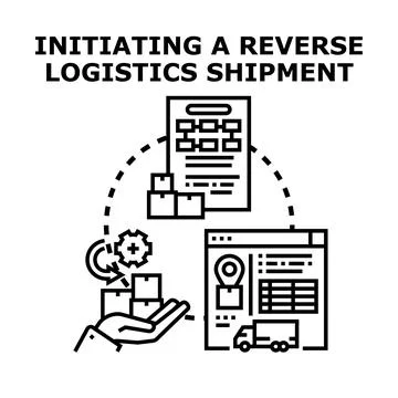 Reverse logistics shipment concept returning goods Stock Illustration
