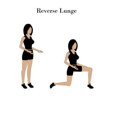 Reverse lunge exercise Stock Illustration