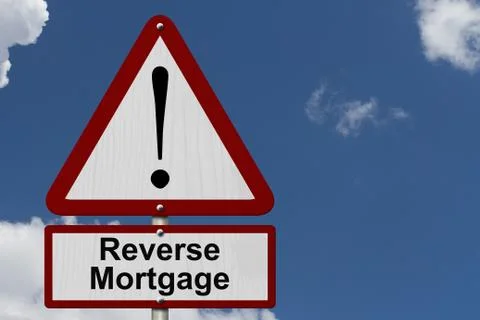 Reverse mortgage caution sign Stock Illustration