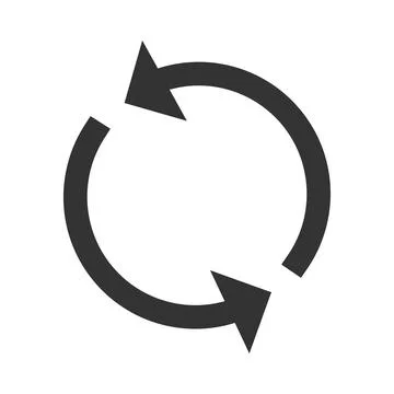 Reverse motion icon. Circular movement of two arrows symbol. Sign restart v.. Stock Illustration
