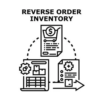 Reverse order inventory management process icon concept Stock Illustration