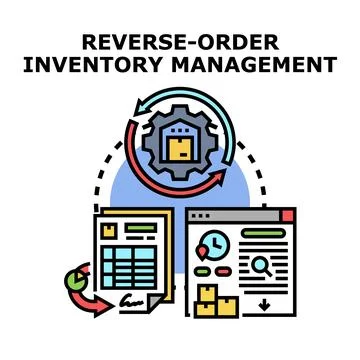 Reverse order inventory management process icon concept 스톡 일러스트