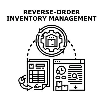 Reverse order inventory management process icon concept Stock Illustration