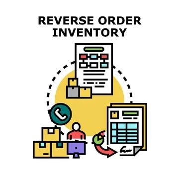Reverse order inventory management process icon concept Stock Illustration
