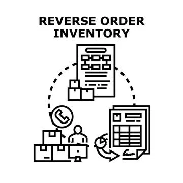 Reverse order inventory management process icon concept 库存插图