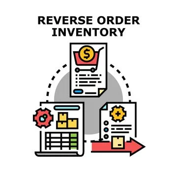Reverse order inventory management process icon concept Stock Illustration