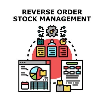 Reverse order stock management concept illustration creating business effic.. Stock Illustration