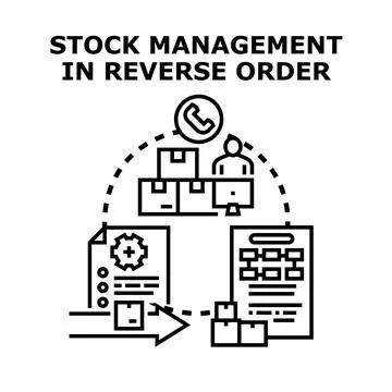 Reverse order stock management process handling product returns 库存插图