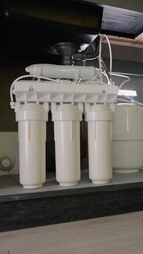 Reverse Osmosis Water Filter System Under Kitchen Sink Stock Footage 289699746