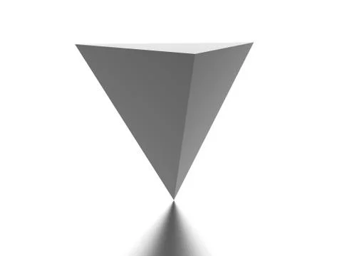 Reverse pyramid element rendered on white background Stock Illustration