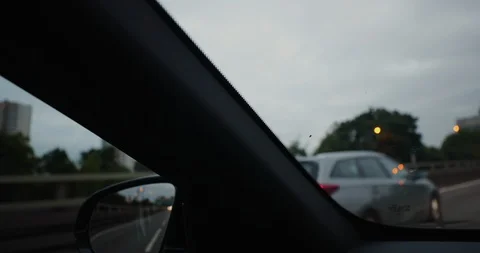 Reverse Shot - Driving A Luxurious Car Down The M4 Motorway Direction West Stock Footage 115752230