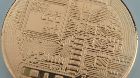 The reverse side of bitcoin. Future of virtual concept. World currency. Stock Footage 151115664