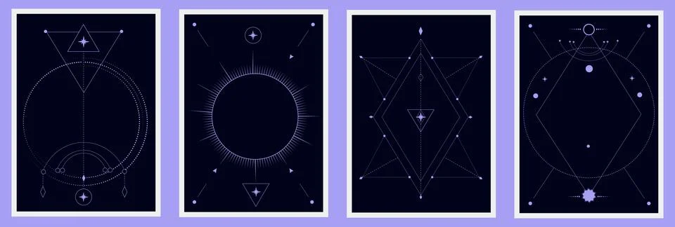 Reverse side of the divination card. Stock Illustration