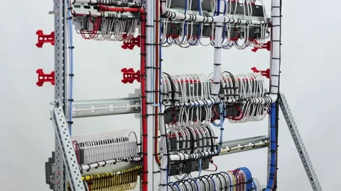 The reverse side of the electrical switchboard. Stock Footage 339298654