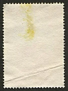 The reverse side of a postage stamp. Foto stock