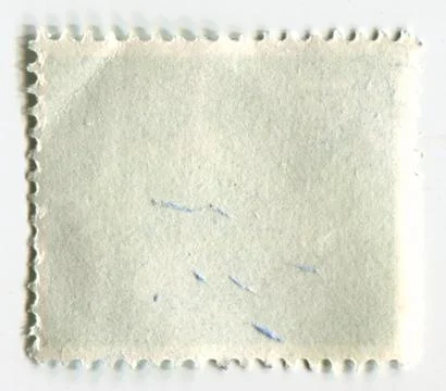 The reverse side of a postage stamp. Foto stock