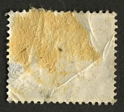 The reverse side of a postage stamp. Foto stock