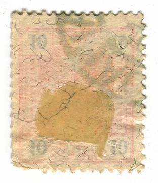 The reverse side of a postage stamp. Stock Photos