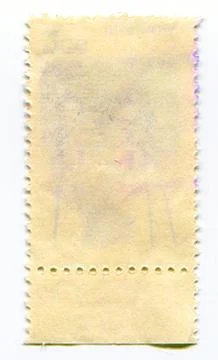 The reverse side of a postage stamp. Foto stock