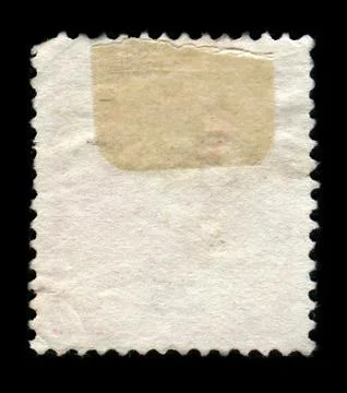 Reverse side of a postage stamp. Stock Photos