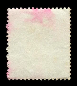 Reverse side of a postage stamp. Stock Photos