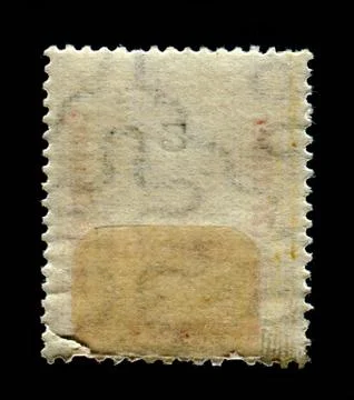 Reverse side of a postage stamp. Stock Photos