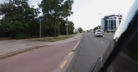 Reverse Slow Motion Shot - View Of Traffic From A Moving Vehicle, Camera Stock Footage 114811223