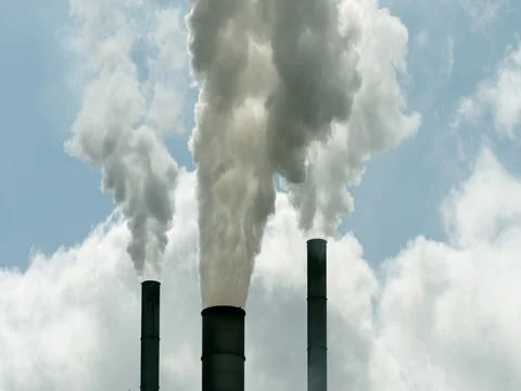 Reverse smoke stack pollution smoke climate change global warming stock footage Video stock 76439477