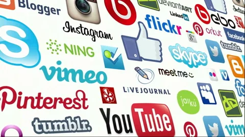 *REVERSE* Social Media Logo Loop Video stock 49269154