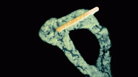 Reverse of studio shoot of green popsicle melting on black time lapse 8K Stock Footage 90874929