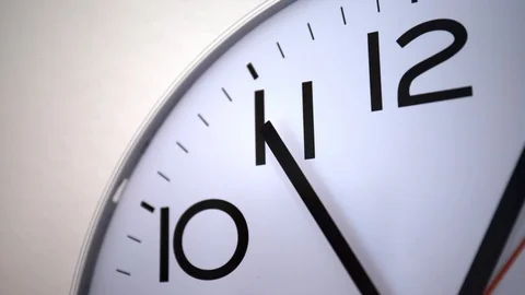 Reverse time lapse of clock. concept of time travel in the past. close up (4k) Stock Footage 93466238