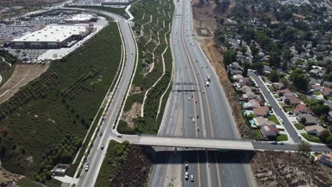 Reverse timelapse shot of Highway 14 near Sierra Hwy offramp Stock Footage 218577612