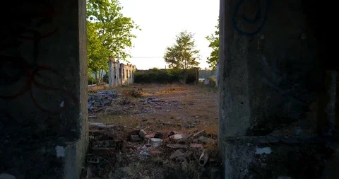 REVERSE TRAVELING IN OLD CONSTRUCTION Stock Footage 94411490